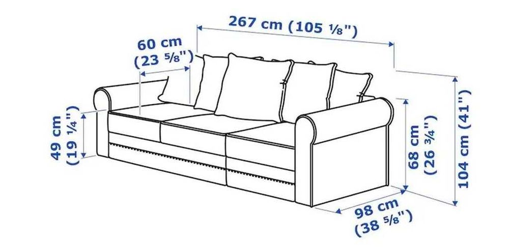 Canapea Gronlid IKEA (3 locuri, verde deschis, taburet)