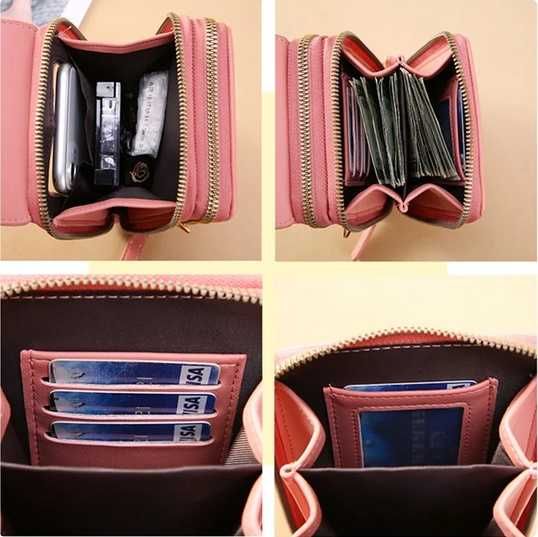 Чанта портмоне за телефон дамска през рамо малка чанта мини