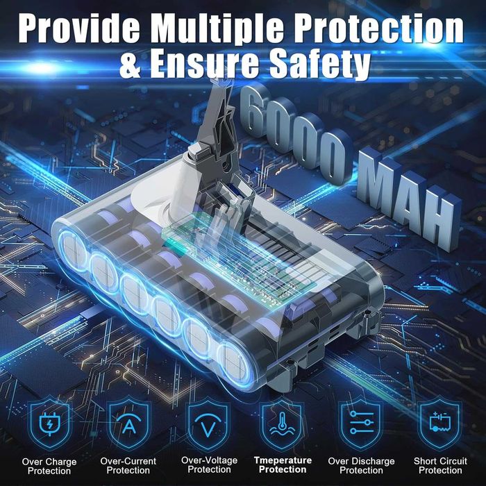 Батерия за Dyson V7, V8, V10, V11 - 6000mAh - високо качество Yaber