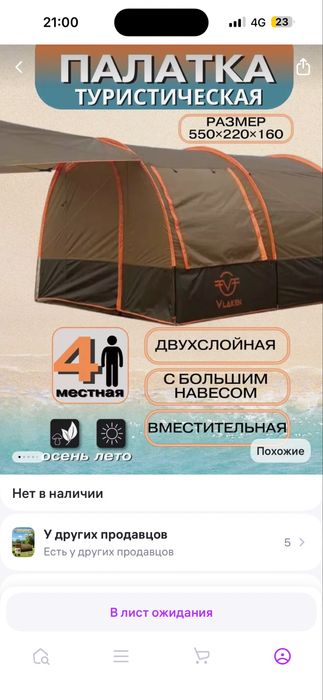 Палатка в идеальном состоянии!