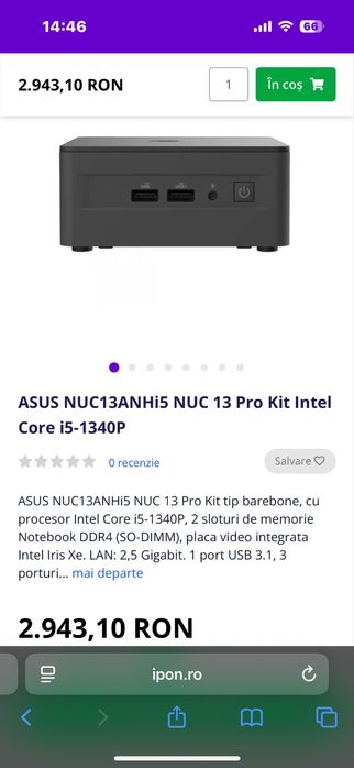 ASUS NUC13ANHi5 NUC 13 Pro Kit Intel Core i5-1340P