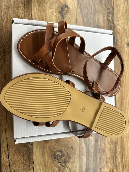 Нови дамски летни сандали с плоска подметка 45 номер