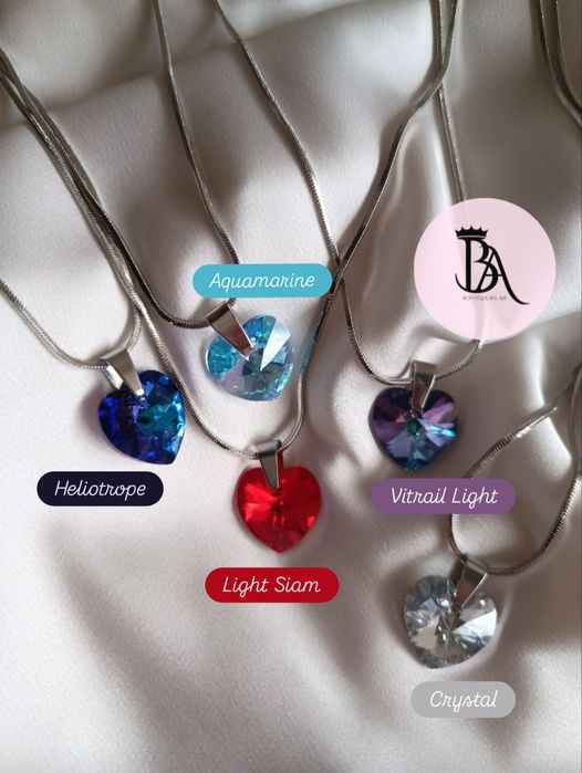 Комплект колие и обеци Swarovski, кристали Сваровски,  подарък за жена