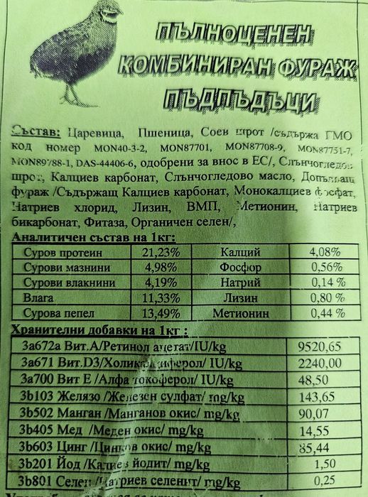 Смески на Мелхран  за пъдпъдъци , носачки , гранули за зайци  , хамсте