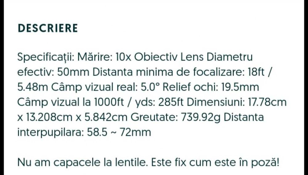 Vând binoclu profesional