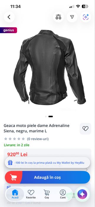 Geaca moto piele dama XS