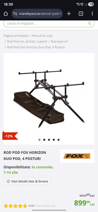Vand / schimb rod pod fox horizon 4 posturi