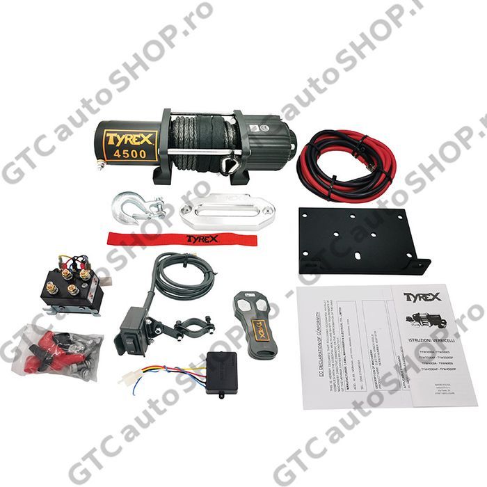 troliu tyrex 4500sp atv cablu sintetic