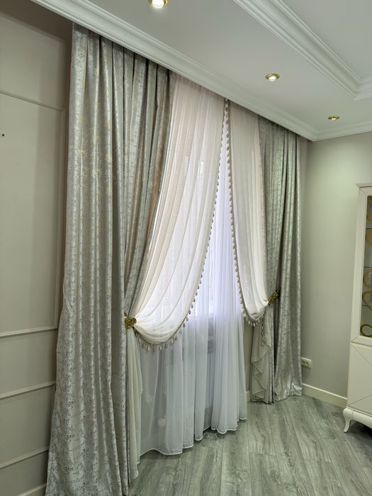 Шторы с тюлями для 5 окон