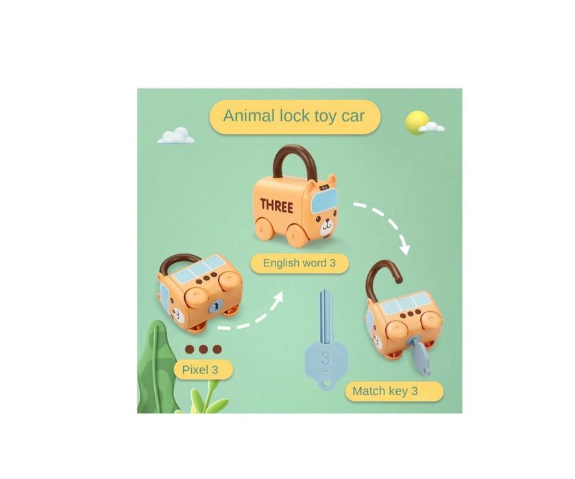 Jucarie Educativa "Lacate si chei" –Asociere dupa Cifra –Masinute,+18m