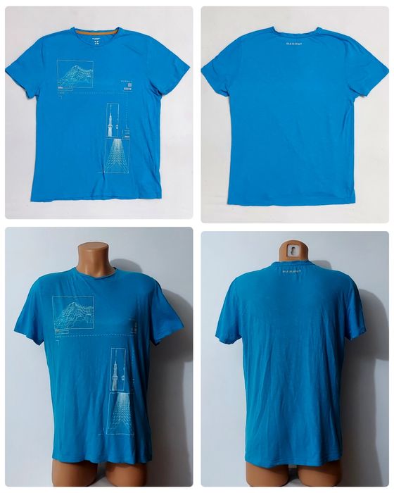 Tricou functional Mammut Swiss Design T-Shirt Men Glacier Blue, Eiger Tokyo Sky Tree mărimea M