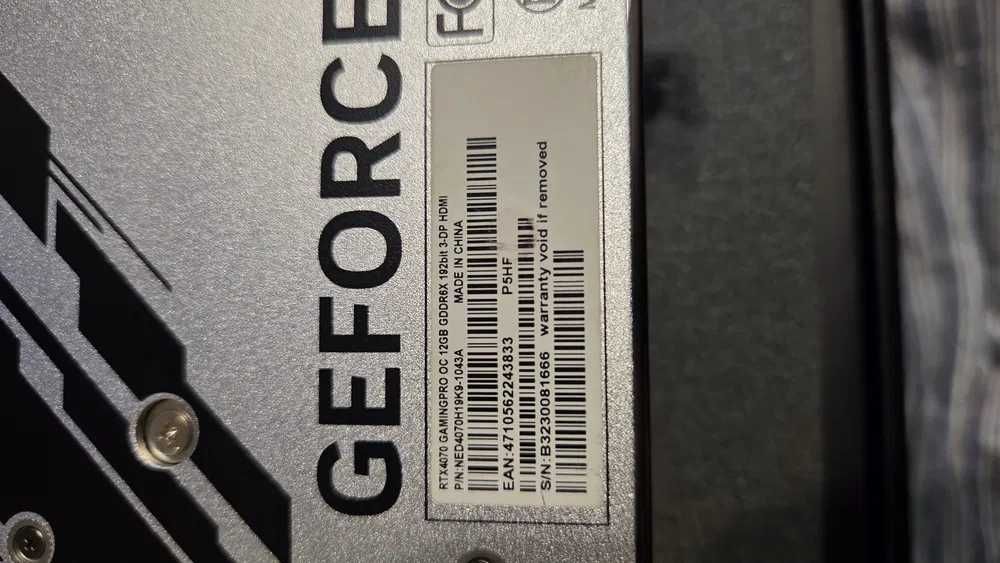 PALIT GeForce RTX 4070 GamingPro