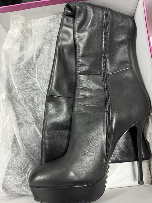 Сапоги ботфорты кожаные