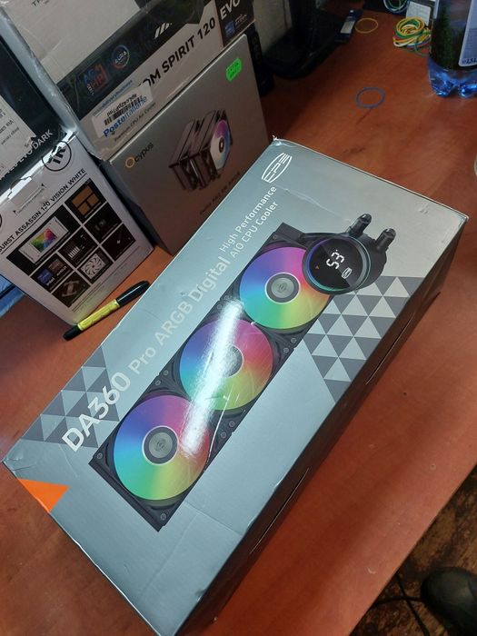 Okazie!Cooler procesor aio lichid,360 mm Pc Coolers DA360 Pro Argb digital open box,complet,multi socket 1851,1700,1200,AM5,AM4Ryzen 7,i7,i9,Ryzen 9.