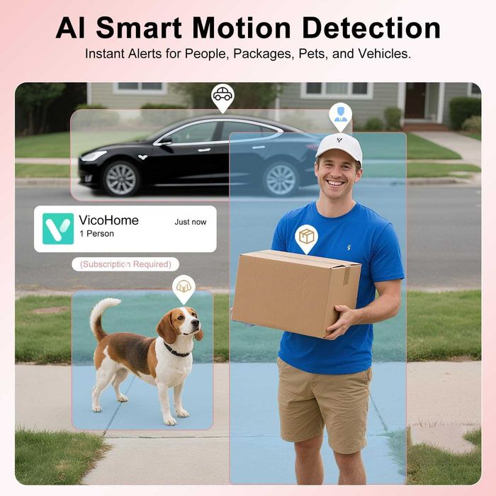 Безжична видеокамера за врата със звънец,2K HD,само облачно съхранение