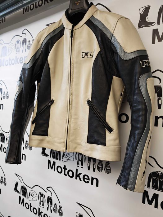 Geaca moto piele + blugi moto dama FLM marime 38