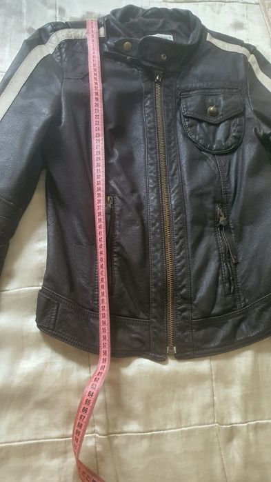 Geacă Clockhouse damă, piele naturală maro,S/ M