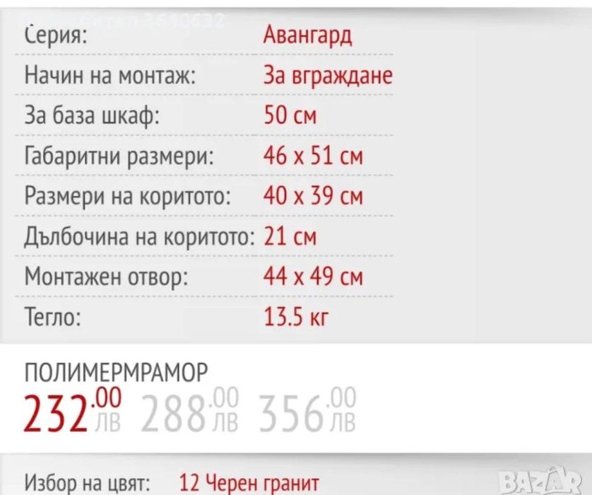 Мивка FAT нова, черна, полимермрамор