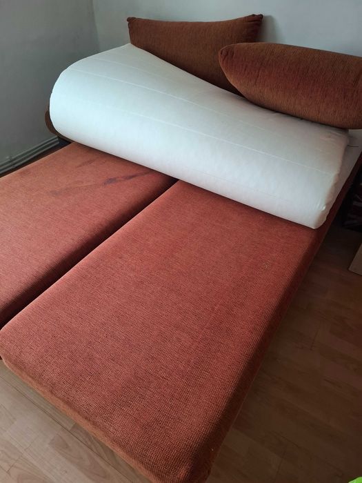 Canapea cu lada depozitare, tooper si protectie saltea