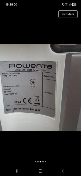 Aspirator rowenta clean and steam