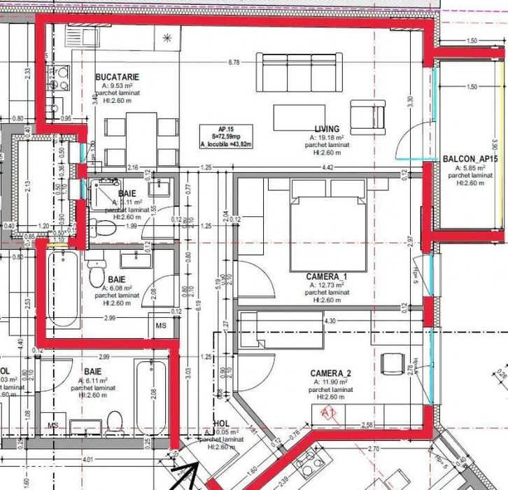 Apartament 3 camere, 73 mp utili, bloc nou 2026, zona Piata Garii !