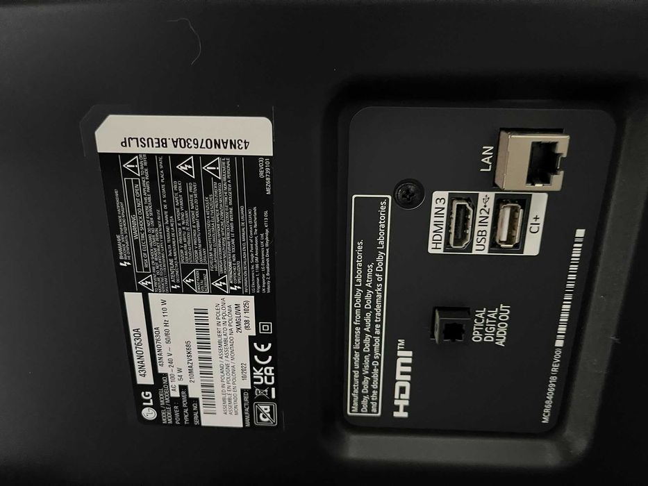 Televizor NanoCell Smart LG 43NANO763QA, Ultra HD 4K, HDR, 108cm