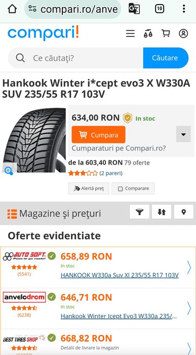 Anvelope Cauciucuri de iarnă 235 55 R17  103 V XL   M+S  iarna an 2020