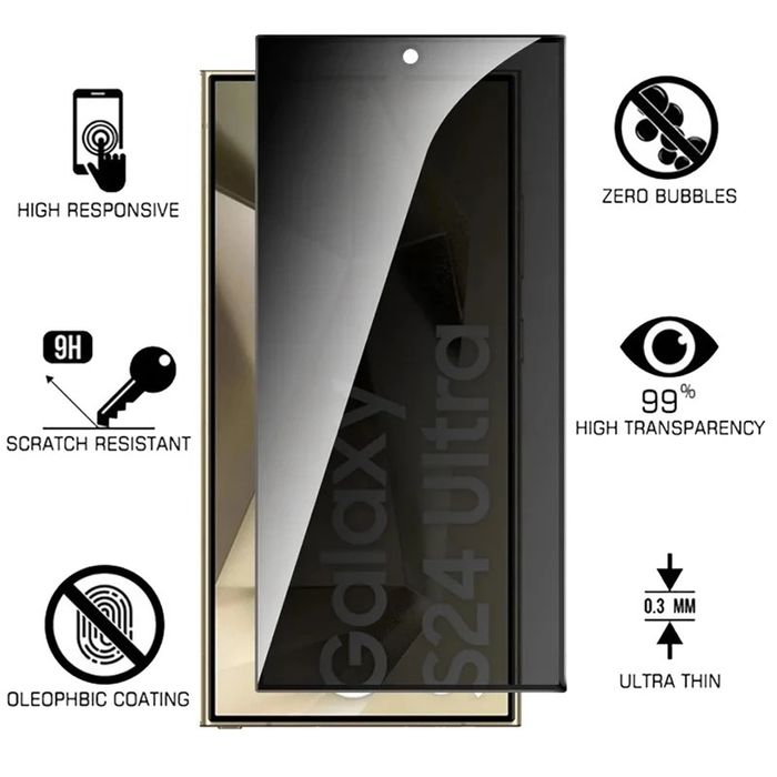 Samsung S23/S24/S25/S26/PLUS/ULTRA/EDGE Folie Sticla Privacy Curved 7D
