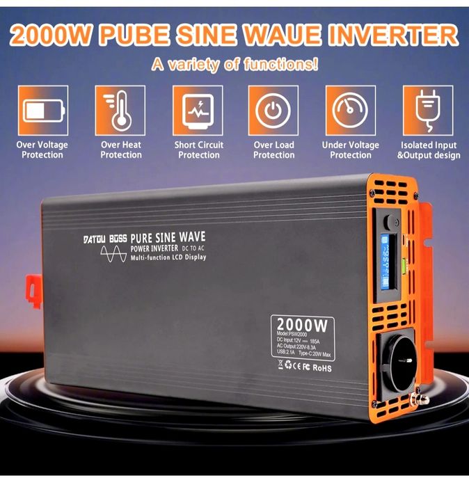 Baterie LiFePo4 12v 300Ah + Invertor 12v 2000w (Peak Maxim 4000w)