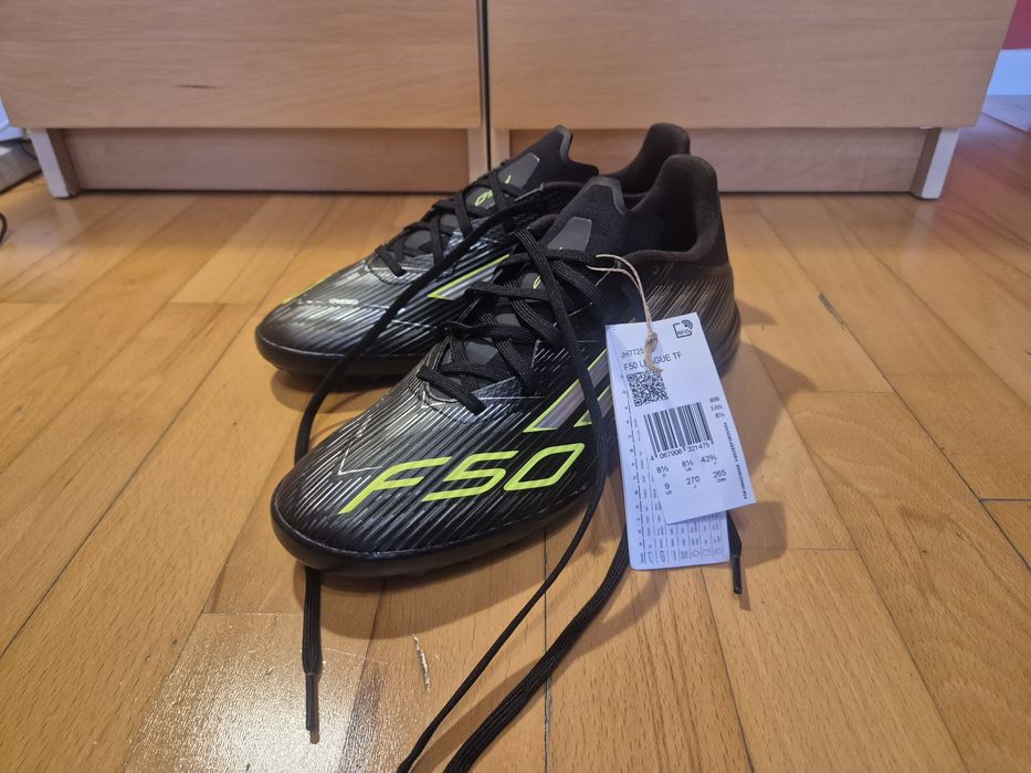 Adidas F50 League TF Black and Green 42 2/3