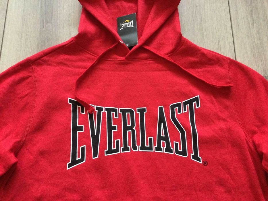 НОВ оригинален червен памучен суичър блуза EVERLAST размер L от САЩ