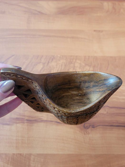 Винтидж дървена чаша, тиково дърво