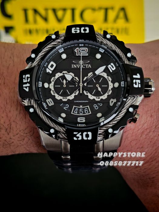 INVICTA Bolt Steel Silver/Black 55 mm, Инвикта нов ръчен часовник