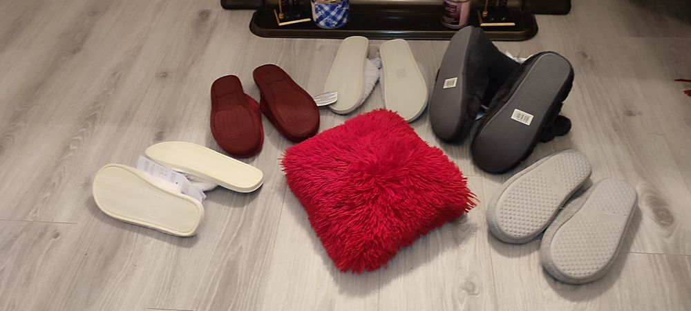 Papuci de casă din pluș, diferite culori, îmblăniți interior, 36-37-38