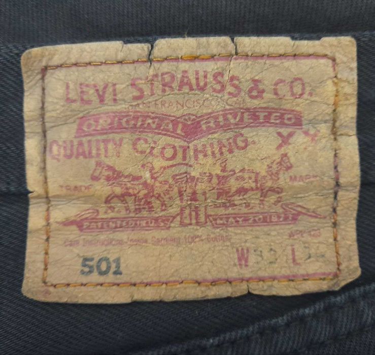 Levis 501 черные джинсы W33 L34 / Винтаж