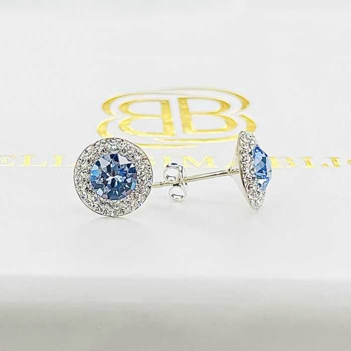 Дамски Сребърни Обеци с Кристали Сваровски/Swarovski