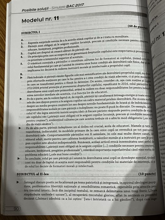 Modele Bac Română