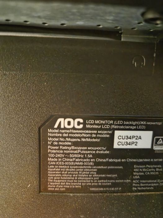 Monitor Aoc Ultrawide 34” Impecabil