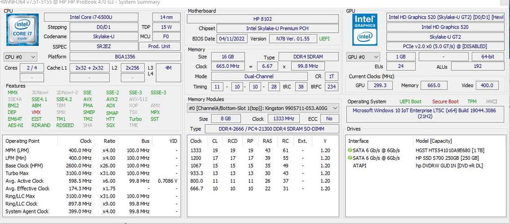 hp probook 470 g3, i7, 17,3"