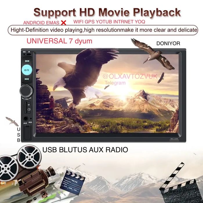 Skidka Pioneer sensor ekran manitor 7dyum un avta mafon usb blutus aux