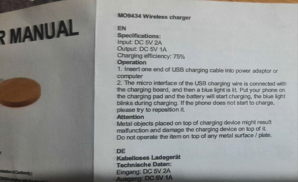 Incarcator wireless
