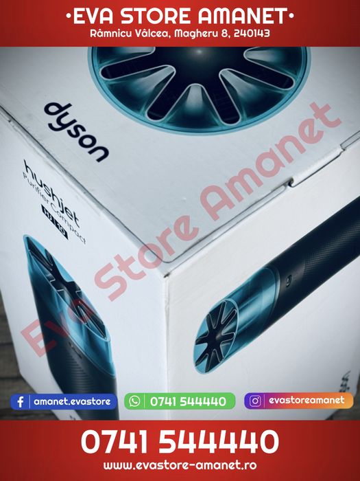 Purificator de aer Dyson HushJet Purifier Compact HJ10 Black/Teal filtru HEPA + filtru cu carbon activ acoperire până la 100 m² 42 dBA