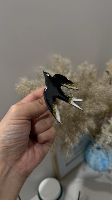 Этно брошь ручной работы