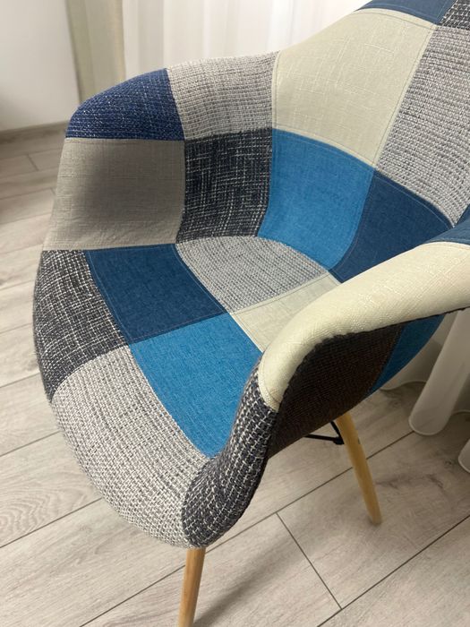Set 2 scaune tapitate Cosy Sky Heinner Home, picioare lemn, Multicolor