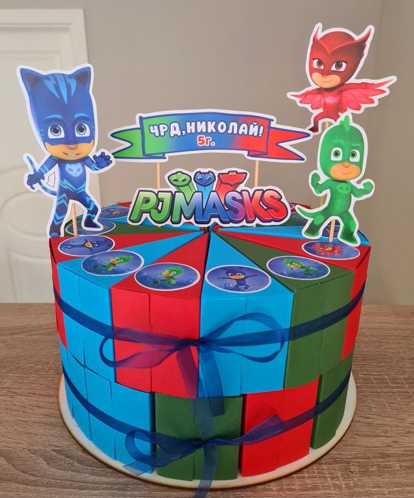 Картонена Торта " Татти и Мисифу "за Детски Рожден Ден