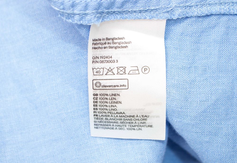 H&M дамска ленена риза светло синя лека материя 100% лен L