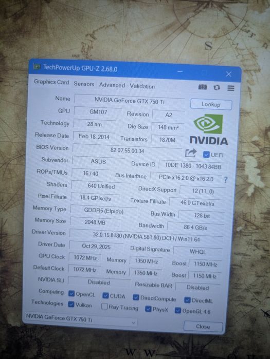 Видеокарта GTX 750ti