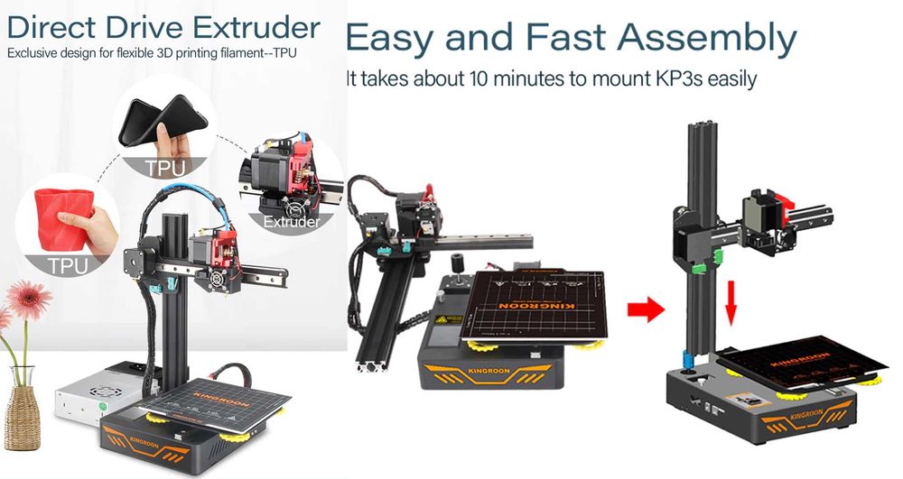 Imprimanta 3D KingRoon pentru polimeri PLA/WOOD/TPU, Noua ambalata!!