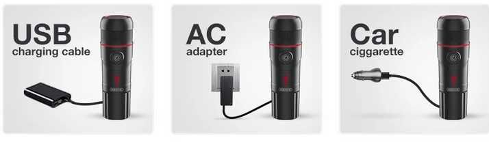 3в1 преносима кафемашина с адаптер и калъф HiBREW H4 15bar, 80W, 60ml