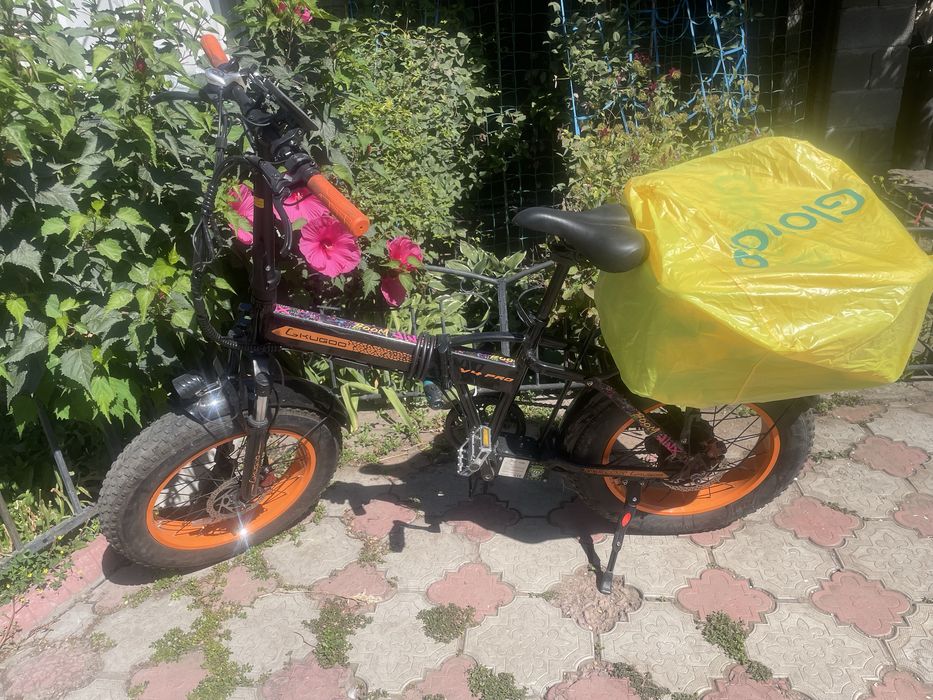 Электровелосипед kugoo v4 pro + багажник/колодки/тормозная жидкость